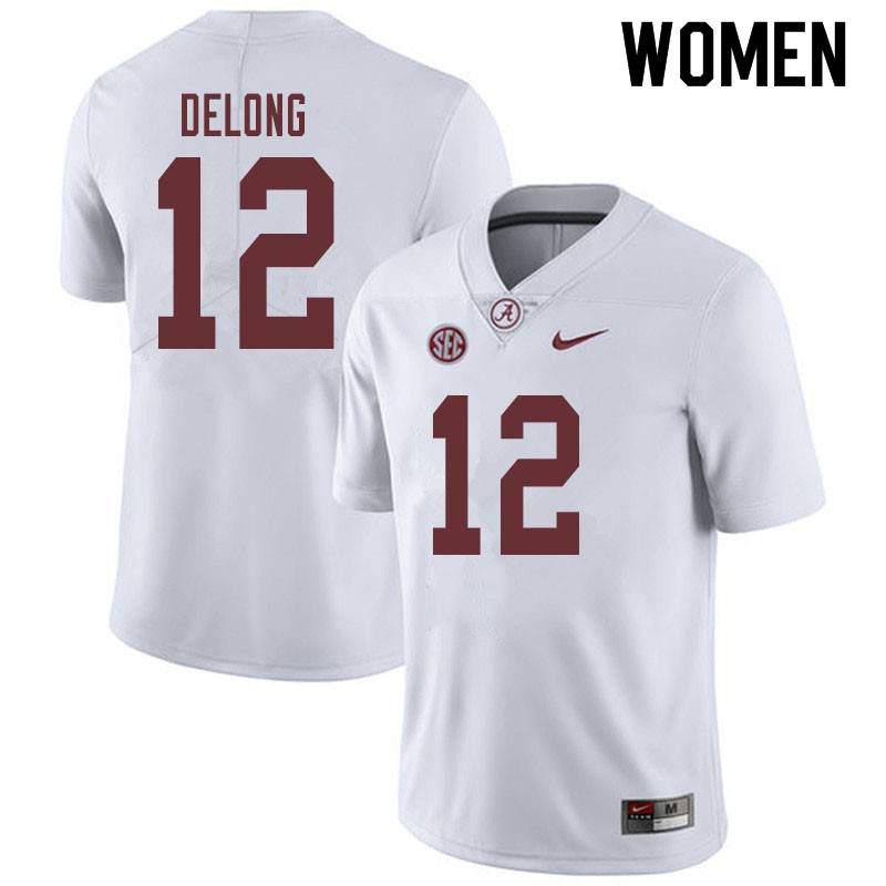 Alabama Crimson Tide Women's Skyler DeLong #12 White NCAA Nike Authentic Stitched 2019 College Football Jersey CG16S66LV